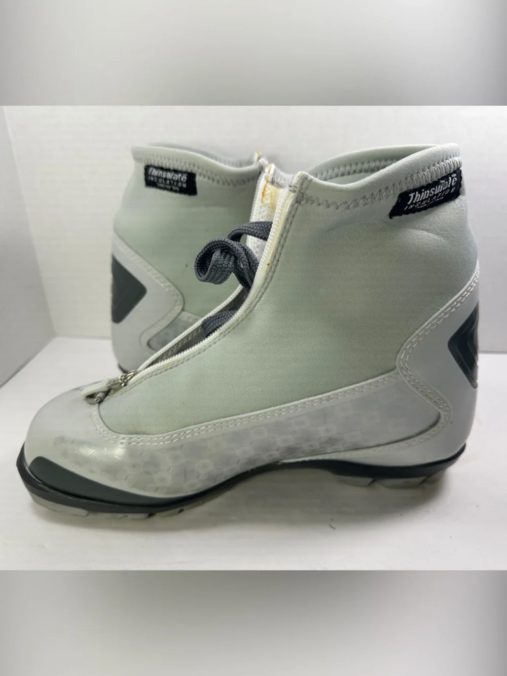 Fischer Light Gray Unisex Cross Country Ski Boots Lace-Up Ankle Boots Zipper 39